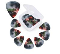 12 Pack Guitar Picks with Organizer Storage Box,Thin, Medium & Heavy 3 Different Thickness Guitar Pick Lizard by Magma Lake Bass Plectrums for Ukulele Acoustic Guitar Accessories