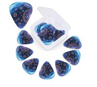 12 Pack Guitar Picks with Organizer Storage Box,Thin, Medium & Heavy 3 Different Thickness Guitar Pick Magic Planet Bass Plectrums for Ukulele Acoustic Guitar Accessories