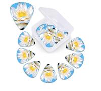 12 Pack Guitar Picks with Organizer Storage Box,Thin, Medium & Heavy 3 Different Thickness Guitar Pick Asian Lotu‘s pattern Bass Plectrums for Ukulele Acoustic Guitar Accessories