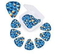 12 Pack Guitar Picks with Organizer Storage Box,Thin, Medium & Heavy 3 Different Thickness Guitar Pick blue Volleyball Bass Plectrums for Ukulele Acoustic Guitar Accessories