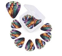 12 Pack Guitar Picks with Organizer Storage Box,Thin, Medium & Heavy 3 Different Thickness Guitar Pick Colorful Glass Bottle Bass Plectrums for Ukulele Acoustic Guitar Accessories