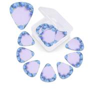 12 Pack Guitar Picks with Organizer Storage Box,Thin, Medium & Heavy 3 Different Thickness Guitar Pick Blue Hydrangea Pattern Bass Plectrums for Ukulele Acoustic Guitar Accessories