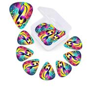 12 Pack Guitar Picks with Organizer Storage Box,Thin, Medium & Heavy 3 Different Thickness Guitar Pick Colorful Musical Notes Bass Plectrums for Ukulele Acoustic Guitar Accessories