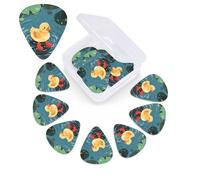 12 Pack Guitar Picks with Organizer Storage Box,Thin, Medium & Heavy 3 Different Thickness Guitar Pick Duck in Rainy Pond Bass Plectrums for Ukulele Acoustic Guitar Accessories