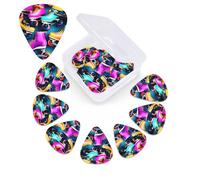 12 Pack Guitar Picks with Organizer Storage Box,Thin, Medium & Heavy 3 Different Thickness Guitar Pick Colorful Roller Skates Bass Plectrums for Ukulele Acoustic Guitar Accessories