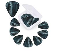 12 Pack Guitar Picks with Organizer Storage Box,Thin, Medium & Heavy 3 Different Thickness Guitar Pick Horror Skull Bass Plectrums for Ukulele Acoustic Guitar Accessories