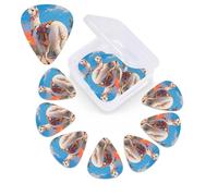 12 Pack Guitar Picks with Organizer Storage Box,Thin, Medium & Heavy 3 Different Thickness Guitar Pick White Alpaca Bass Plectrums for Ukulele Acoustic Guitar Accessories