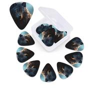 12 Pack Guitar Picks with Organizer Storage Box,Thin, Medium & Heavy 3 Different Thickness Guitar Pick Fantasy Wolf Bass Plectrums for Ukulele Acoustic Guitar Accessories