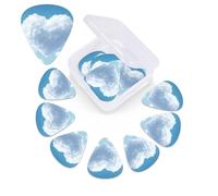 12 Pack Guitar Picks with Organizer Storage Box,Thin, Medium & Heavy 3 Different Thickness Guitar Pick Floating in the Sky Bass Plectrums for Ukulele Acoustic Guitar Accessories