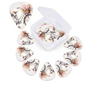 12 Pack Guitar Picks with Organizer Storage Box,Thin, Medium & Heavy 3 Different Thickness Guitar Pick Bicycle in the Rain Bass Plectrums for Ukulele Acoustic Guitar Accessories