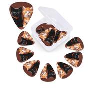12 Pack Guitar Picks with Organizer Storage Box,Thin, Medium & Heavy 3 Different Thickness Guitar Pick Cute kitten black and orange baby cat Bass Plectrums for Ukulele Acoustic Guitar Accessories
