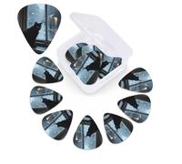 12 Pack Guitar Picks with Organizer Storage Box,Thin, Medium & Heavy 3 Different Thickness Guitar Pick Melancholy Black Cat Bass Plectrums for Ukulele Acoustic Guitar Accessories
