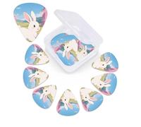 12 Pack Guitar Picks with Organizer Storage Box,Thin, Medium & Heavy 3 Different Thickness Guitar Pick European Rabbit Bass Plectrums for Ukulele Acoustic Guitar Accessories