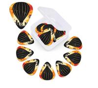 12 Pack Guitar Picks with Organizer Storage Box,Thin, Medium & Heavy 3 Different Thickness Guitar Pick Flying Hot Air Balloon Bass Plectrums for Ukulele Acoustic Guitar Accessories