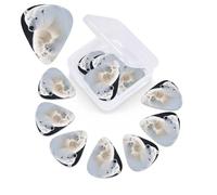 12 Pack Guitar Picks with Organizer Storage Box,Thin, Medium & Heavy 3 Different Thickness Guitar Pick Polar Bear Bass Plectrums for Ukulele Acoustic Guitar Accessories