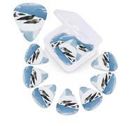 12 Pack Guitar Picks with Organizer Storage Box,Thin, Medium & Heavy 3 Different Thickness Guitar Pick Polar Seals Bass Plectrums for Ukulele Acoustic Guitar Accessories