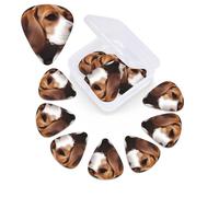 12 Pack Guitar Picks with Organizer Storage Box,Thin, Medium & Heavy 3 Different Thickness Guitar Pick Cute Beagle Bass Plectrums for Ukulele Acoustic Guitar Accessories