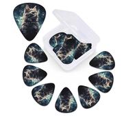 12 Pack Guitar Picks with Organizer Storage Box,Thin, Medium & Heavy 3 Different Thickness Guitar Pick A cat in a nebula Bass Plectrums for Ukulele Acoustic Guitar Accessories