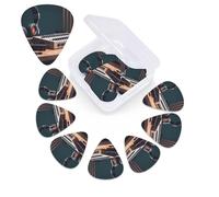12 Pack Guitar Picks with Organizer Storage Box,Thin, Medium & Heavy 3 Different Thickness Guitar Pick Recorder with Headphones Bass Plectrums for Ukulele Acoustic Guitar Accessories