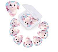12 Pack Guitar Picks with Organizer Storage Box,Thin, Medium & Heavy 3 Different Thickness Guitar Pick Cat Cute Bass Plectrums for Ukulele Acoustic Guitar Accessories