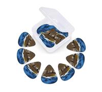 12 Pack Guitar Picks with Organizer Storage Box, Thin-Medium-Heavy Picks Handmade Plectrums Airplane in The Evening Light Guitar Plectrums Bass Ukulele Picks Acoustic Guitar Lovers Gift