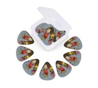 12 Pack Guitar Picks With Organizer Storage Box, Thin-Medium-Heavy Picks Handmade Plectrums Animal Party Guitar Plectrums Bass Ukulele Picks Acoustic Guitar Lovers Gift