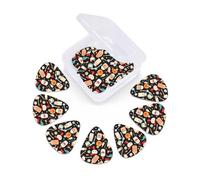 12 Pack Guitar Picks With Organizer Storage Box, Thin-Medium-Heavy Picks Handmade Plectrums Cartoon Medicine Pattern Guitar Plectrums Bass Ukulele Picks Acoustic Guitar Lovers Gift
