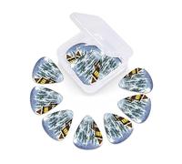 12 Pack Guitar Picks with Organizer Storage Box, Thin-Medium-Heavy Picks Handmade Plectrums Christmas Winter Happy Scene Guitar Plectrums Bass Ukulele Picks Acoustic Guitar Lovers Gift