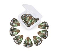 12 Pack Guitar Picks with Organizer Storage Box, Thin-Medium-Heavy Picks Handmade Plectrums Cool Lava Bridge Guitar Plectrums Bass Ukulele Picks Acoustic Guitar Lovers Gift