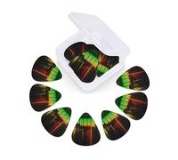 12 Pack Guitar Picks with Organizer Storage Box, Thin-Medium-Heavy Picks Handmade Plectrums Cool Music sound wave Guitar Plectrums Bass Ukulele Picks Acoustic Guitar Lovers Gift