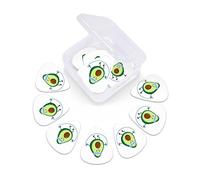 12 Pack Guitar Picks with Organizer Storage Box, Thin-Medium-Heavy Picks Handmade Plectrums Cute Avocado Guitar Plectrums Bass Ukulele Picks Acoustic Guitar Lovers Gift