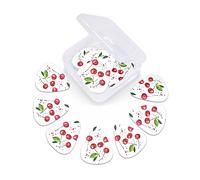 12 Pack Guitar Picks with Organizer Storage Box, Thin-Medium-Heavy Picks Handmade Plectrums Cute Cherry Guitar Plectrums Bass Ukulele Picks Acoustic Guitar Lovers Gift