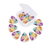 12 Pack Guitar Picks with Organizer Storage Box, Thin-Medium-Heavy Picks Handmade Plectrums Cute Colorful Zebra Guitar Plectrums Bass Ukulele Picks Acoustic Guitar Lovers Gift