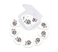 12 Pack Guitar Picks with Organizer Storage Box, Thin-Medium-Heavy Picks Handmade Plectrums cute cow Guitar Plectrums Bass Ukulele Picks Acoustic Guitar Lovers Gift