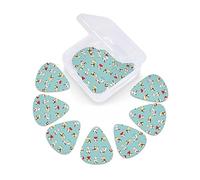 12 Pack Guitar Picks with Organizer Storage Box, Thin-Medium-Heavy Picks Handmade Plectrums Cute Little Pug Dog Guitar Plectrums Bass Ukulele Picks Acoustic Guitar Lovers Gift