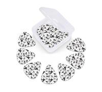12 Pack Guitar Picks with Organizer Storage Box, Thin-Medium-Heavy Picks Handmade Plectrums Cute panda Guitar Plectrums Bass Ukulele Picks Acoustic Guitar Lovers Gift