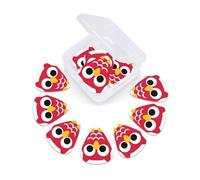 12 Pack Guitar Picks with Organizer Storage Box, Thin-Medium-Heavy Picks Handmade Plectrums cute red owl Guitar Plectrums Bass Ukulele Picks Acoustic Guitar Lovers Gift