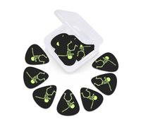 12 Pack Guitar Picks with Organizer Storage Box, Thin-Medium-Heavy Picks Handmade Plectrums Dabbing Skeleton Guitar Plectrums Bass Ukulele Picks Acoustic Guitar Lovers Gift
