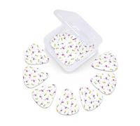 12 Pack Guitar Picks with Organizer Storage Box, Thin-Medium-Heavy Picks Handmade Plectrums Flamingo and Pineapple Guitar Plectrums Bass Ukulele Picks Acoustic Guitar Lovers Gift