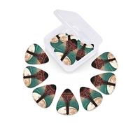12 Pack Guitar Picks with Organizer Storage Box, Thin-Medium-Heavy Picks Handmade Plectrums Full Moon Paris Eiffel Tower Guitar Plectrums Bass Ukulele Picks Acoustic Guitar Lovers Gift