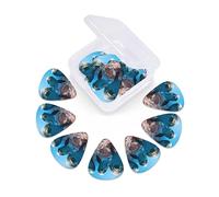 12 Pack Guitar Picks with Organizer Storage Box, Thin-Medium-Heavy Picks Handmade Plectrums Funny Dolphin Looking at You Guitar Plectrums Bass Ukulele Picks Acoustic Guitar Lovers Gift