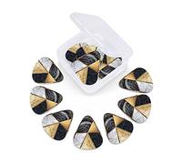 12 Pack Guitar Picks with Organizer Storage Box, Thin-Medium-Heavy Picks Handmade Plectrums Geometric Marble Guitar Plectrums Bass Ukulele Picks Acoustic Guitar Lovers Gift
