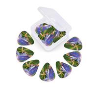 12 Pack Guitar Picks with Organizer Storage Box, Thin-Medium-Heavy Picks Handmade Plectrums green dragonfly perched on grass Guitar Plectrums Bass Ukulele Picks Acoustic Guitar Lovers Gift