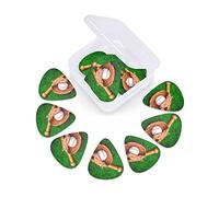 12 Pack Guitar Picks with Organizer Storage Box, Thin-Medium-Heavy Picks Handmade Plectrums Green Lawn Baseball Glove Guitar Plectrums Bass Ukulele Picks Acoustic Guitar Lovers Gift