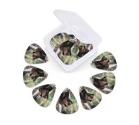 12 Pack Guitar Picks with Organizer Storage Box, Thin-Medium-Heavy Picks Handmade Plectrums Grizzly bear Guitar Plectrums Bass Ukulele Picks Acoustic Guitar Lovers Gift