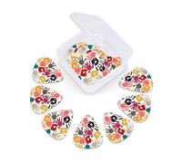 12 Pack Guitar Picks with Organizer Storage Box, Thin-Medium-Heavy Picks Handmade Plectrums Hand Print Guitar Plectrums Bass Ukulele Picks Acoustic Guitar Lovers Gift