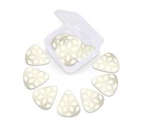 12 Pack Guitar Picks with Organizer Storage Box, Thin-Medium-Heavy Picks Handmade Plectrums Hexa Geometric Cream Gold Guitar Plectrums Bass Ukulele Picks Acoustic Guitar Lovers Gift