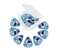 12 Pack Guitar Picks with Organizer Storage Box, Thin-Medium-Heavy Picks Handmade Plectrums Hungry Sharks Guitar Plectrums Bass Ukulele Picks Acoustic Guitar Lovers Gift