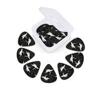 12 Pack Guitar Picks with Organizer Storage Box, Thin-Medium-Heavy Picks Handmade Plectrums Japanese Crane & Pine Guitar Plectrums Bass Ukulele Picks Acoustic Guitar Lovers Gift