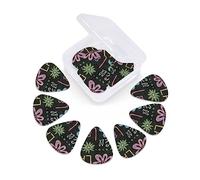 12 Pack Guitar Picks with Organizer Storage Box, Thin-Medium-Heavy Picks Handmade Plectrums Live Love Chalkboard Guitar Plectrums Bass Ukulele Picks Acoustic Guitar Lovers Gift